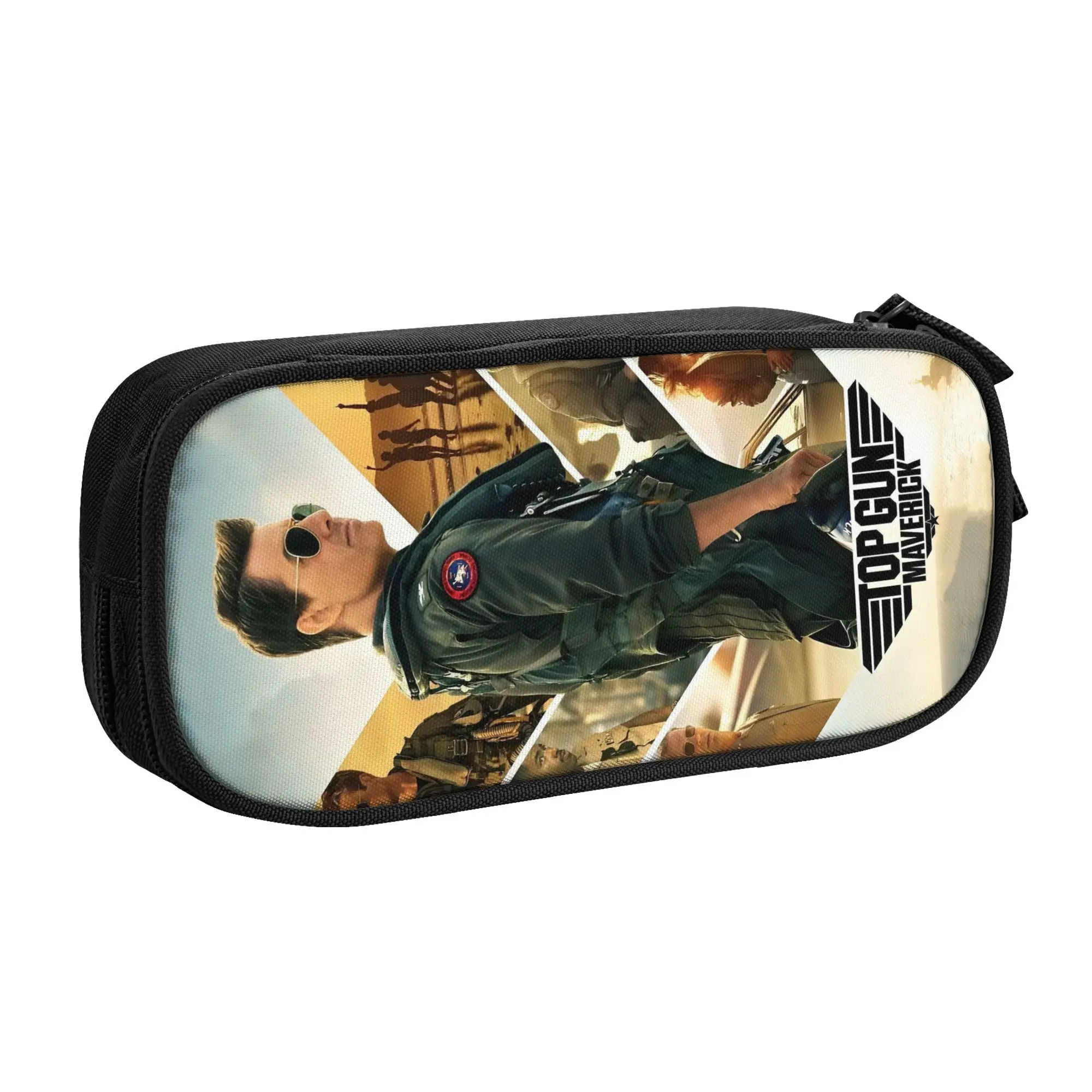 Top Gun Maverick Film Kawaii Pencil Case Girl Boy Large Storage Air Force Fighter Jets  Pencil Pouch Students Stationery