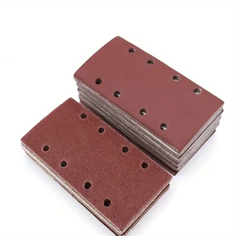 25Pcs 93 x 185 mm Sanding Sheets 8 Holes Hook and Loop Rectangular Sander Assorted for Polishing Sanding Metal