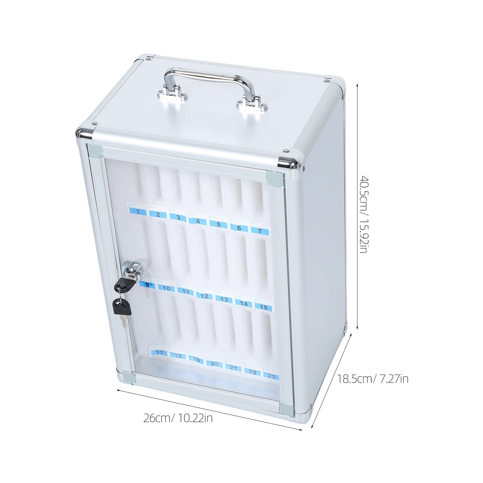 Phone Storage Box Wall-Mounted Mobile Phone Cabinet Aluminum Alloy Cellphone Locker For Classroom Office School White