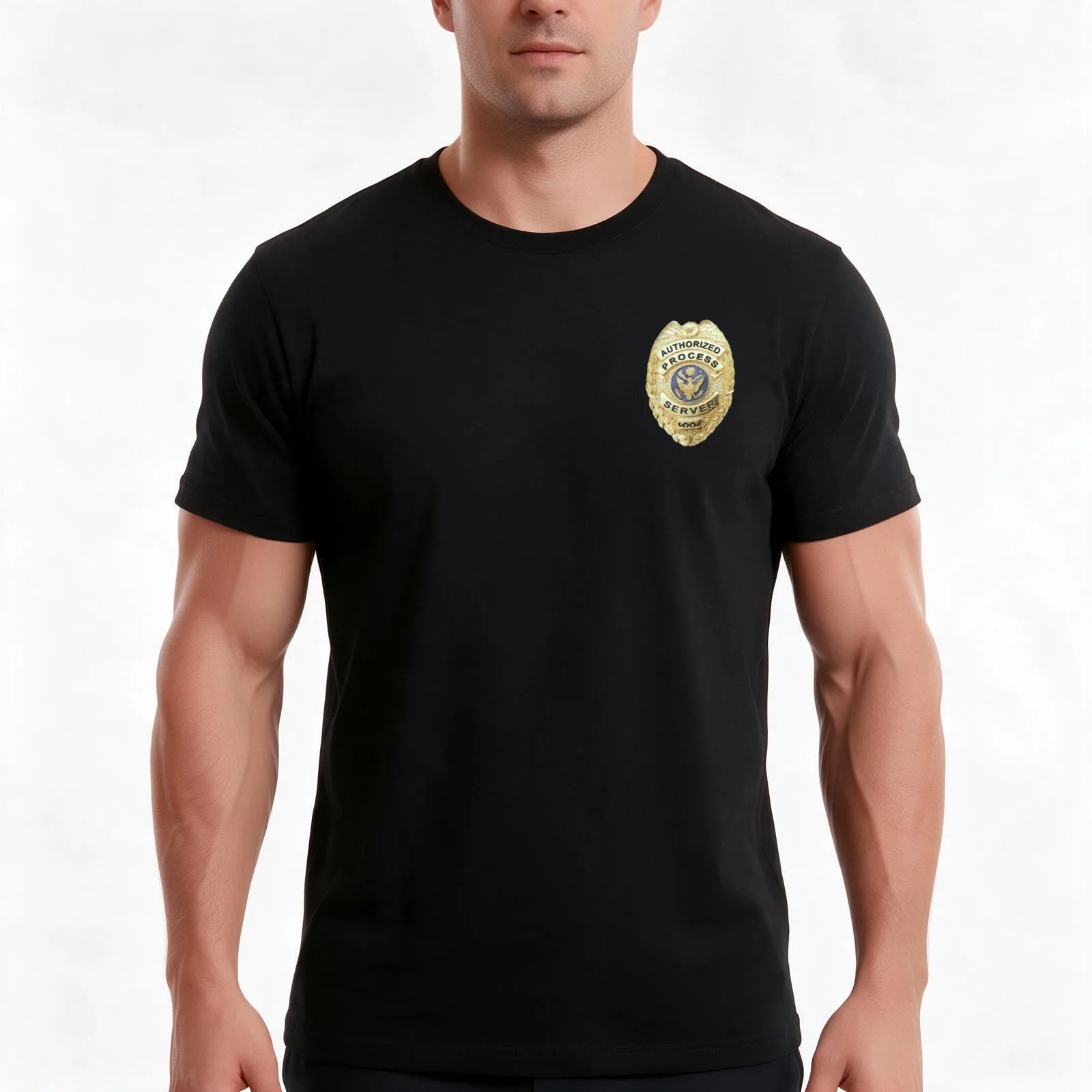 Process Server T-Shirt, Summer Casual Cotton Tee, Oversized Streetwear Tops, Vintage Graphic Print, Loose Fit Short Sleeve