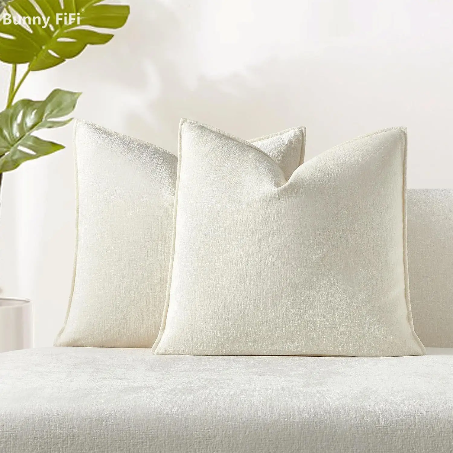 Pack Of 2 Soft Accent Boho Chenille Cushion Covers Christmas Decorative Solid Throw Pillow Cases For Living Room Bed Sofa Decor
