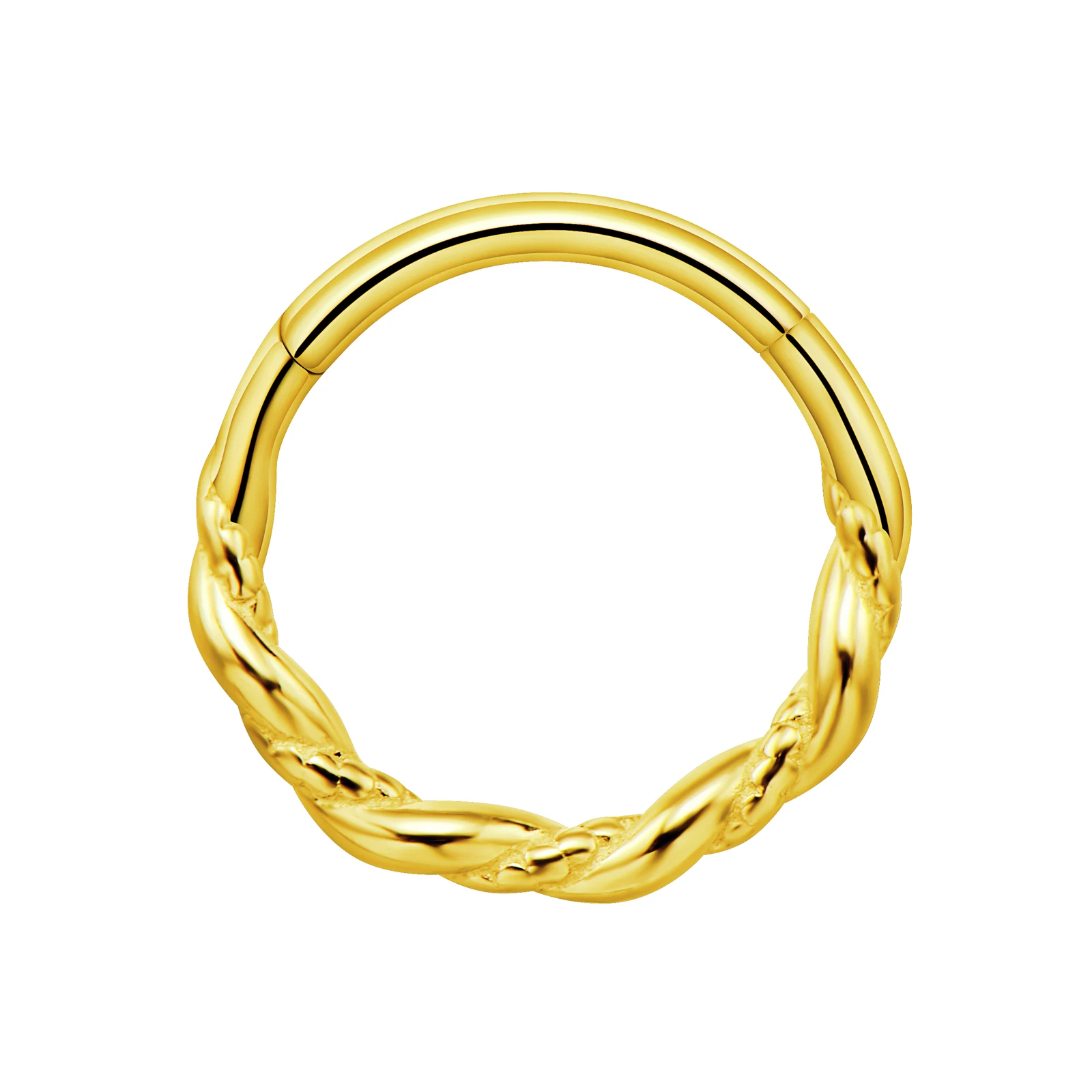 Stainless Steel Hinged Hoop Nose Rings with Butterfly Pattern