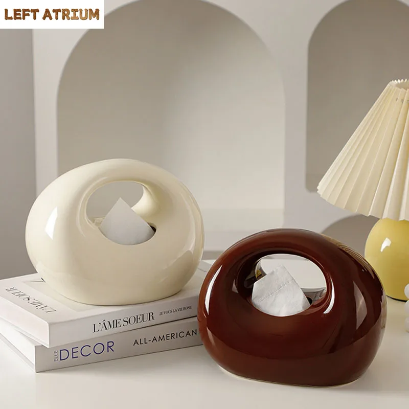 

Creative Handbag Shape Tissue Box Coffee Table Desk Decoration Modern Design Ceramic Tissue Box Bedside Table Paper Towel Case