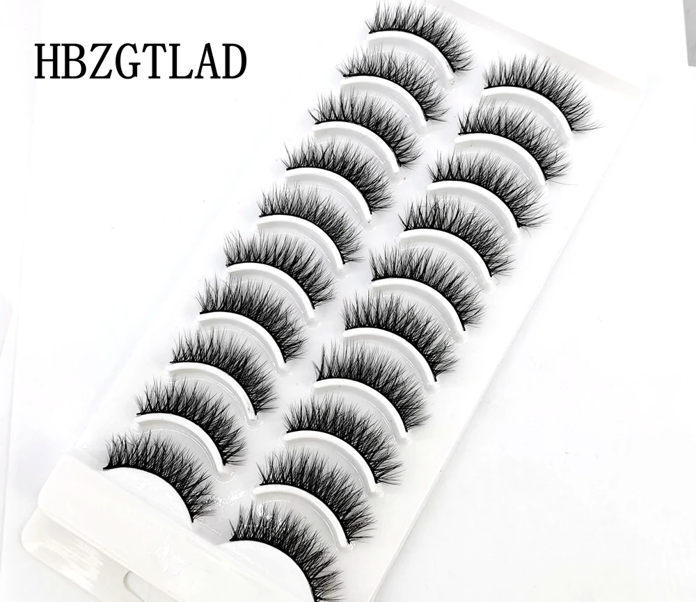 NEU 10 Paar Flauschige Künstliche Nerz-Wimpern Natürliche Lange Falsche Wimpernverlängerung Handgefertigte Volumen 3D Wimpern Make-up Faux Cils Cilios – Detail 25