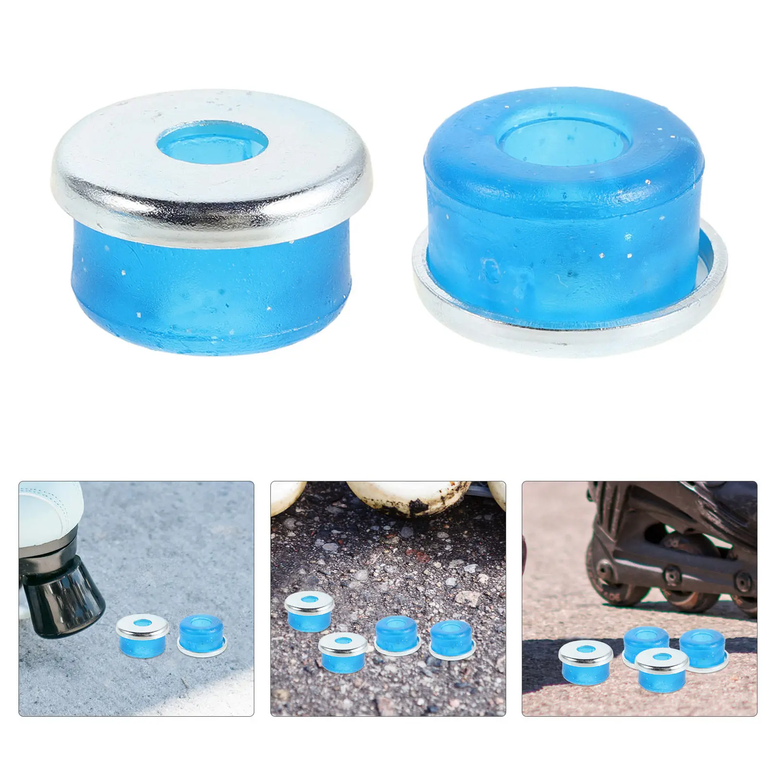 

8Pcs Skateboard Vibration Reducers PVC Bushings 95A Hardness Roller Skate Accessories Shock Absorbing Pads Quad Skates Parts