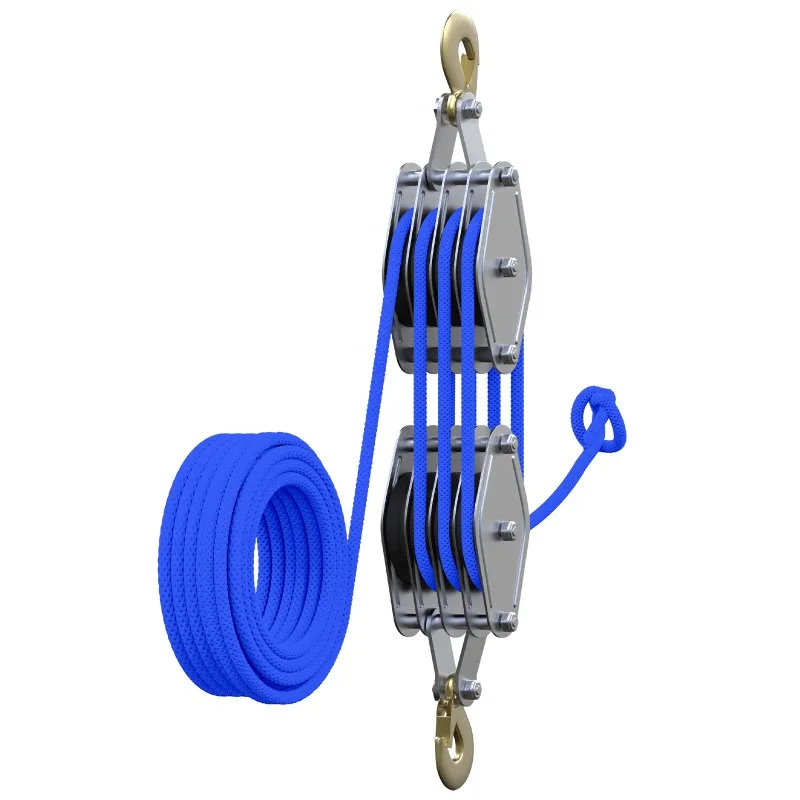 For 20m 4-Wheel Pulley Block, Hook Type, 300kg Load Capacity