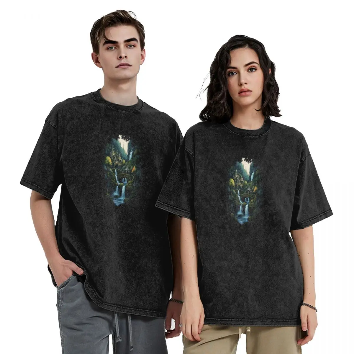 

Valley Sanctuary - The Last Homely Home - Fantasy T-Shirt summer clothes croswit shirt man T-shirts man Men's cotton t-shirt