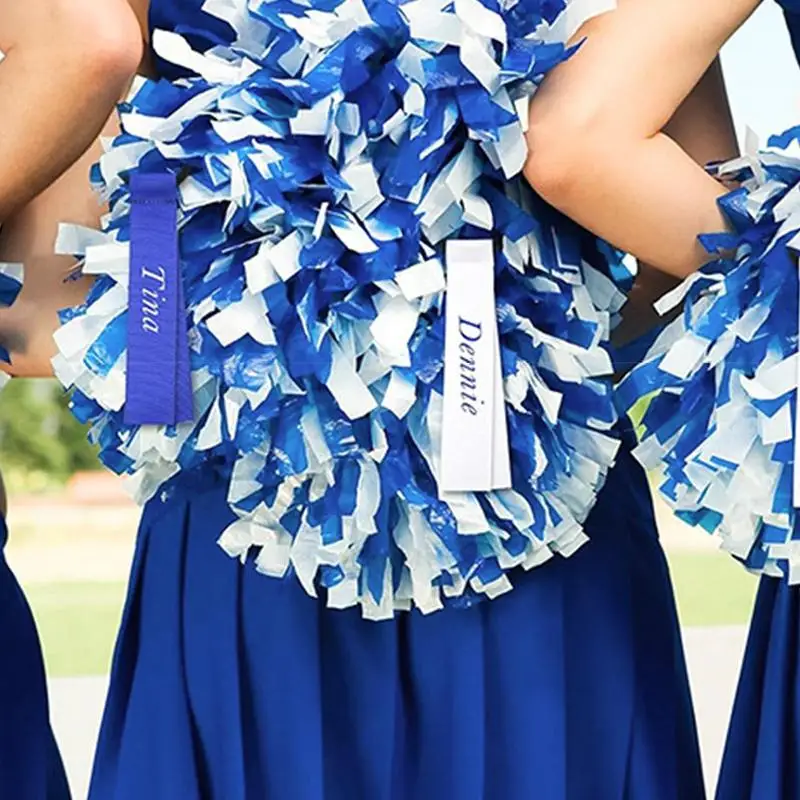 Cheerleader Pom Poms Name Tags Cheerleading Pom Poms Tags Holder Soft Cheerleading Name On Blank Ribbon Tags With Band For Text