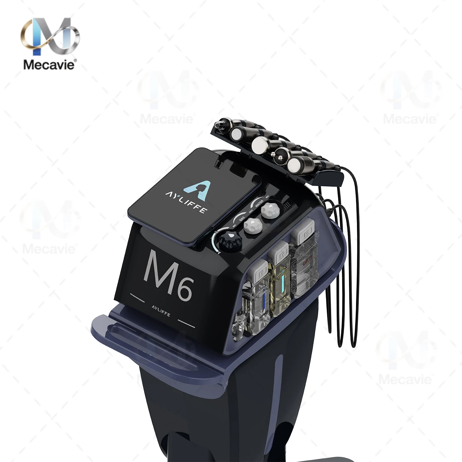 6-in-1-Sauerstoff-Hydro-Dermabrasionsmaschine für die Tiefenreinigung, Gesichtsaufhellung, Mikrodermabrasion, Mitesserentfernung, Heimschönheit