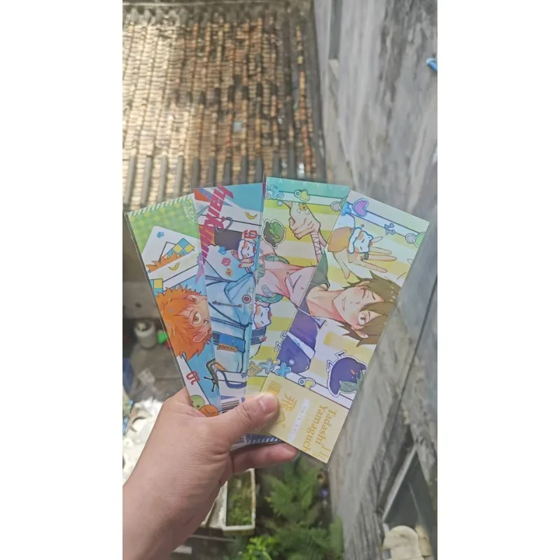 4 Pçs/set Anime marcador a laser Cartões de Plástico para Presente e coleção