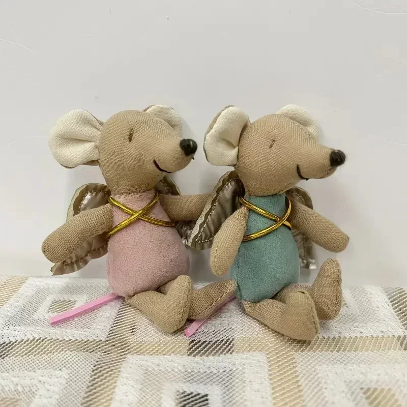 Nordic Style Fabric Art Mouse Doll  Cute Angel Wings Mouse Doll Zodiac Gift Birthday Gift Rag Small Decoratio toys
