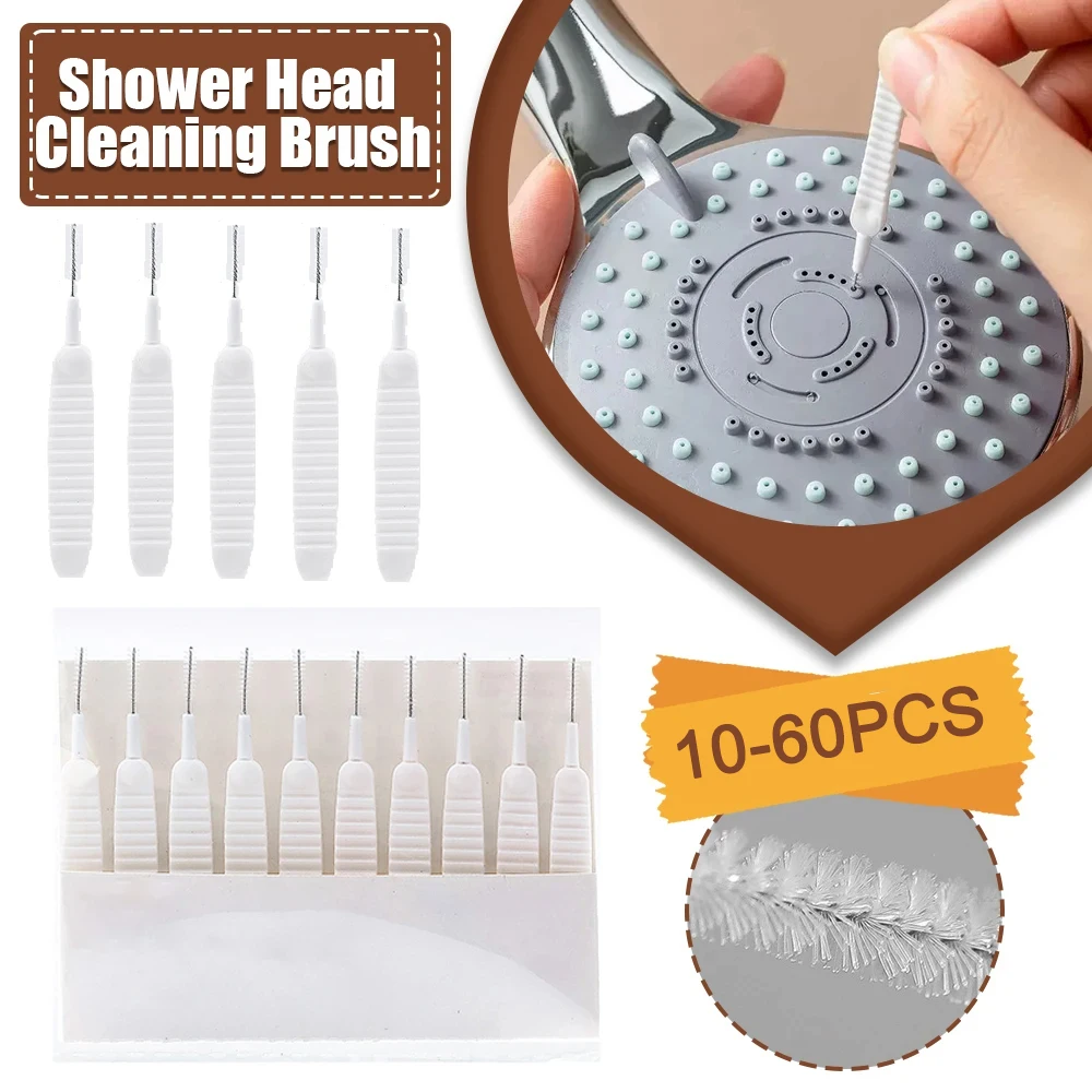 

60PCS Bathroom Micro Nylon Brush Shower Head Anti-clogging Cleaning Brush Mobile Phone Hole Gap Washing Tools Toilet Accessorie