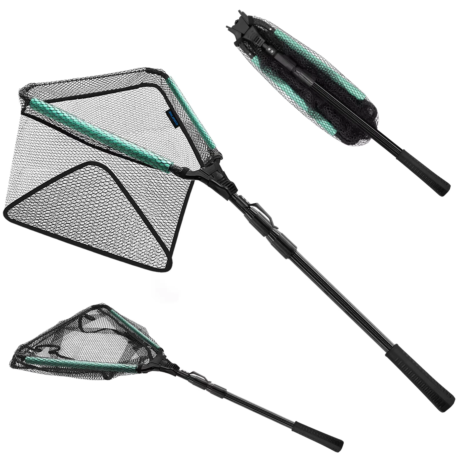 

SANLIKE 2.5M Floating Fishing Net Fish Foldable Landing Net with Retractable Pole Handle Durable Rubber Coated Fishing Accessory