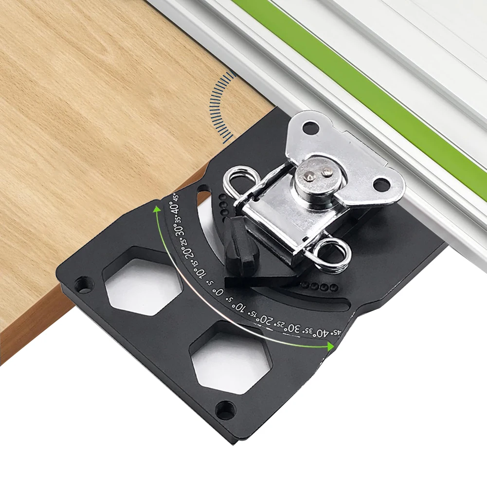 1 Piece Adjustable Angle Track Saw Square -45 To 45 Degree Aluminum Guide Rail Protractor For Woodworking Cutting Tool Accessory