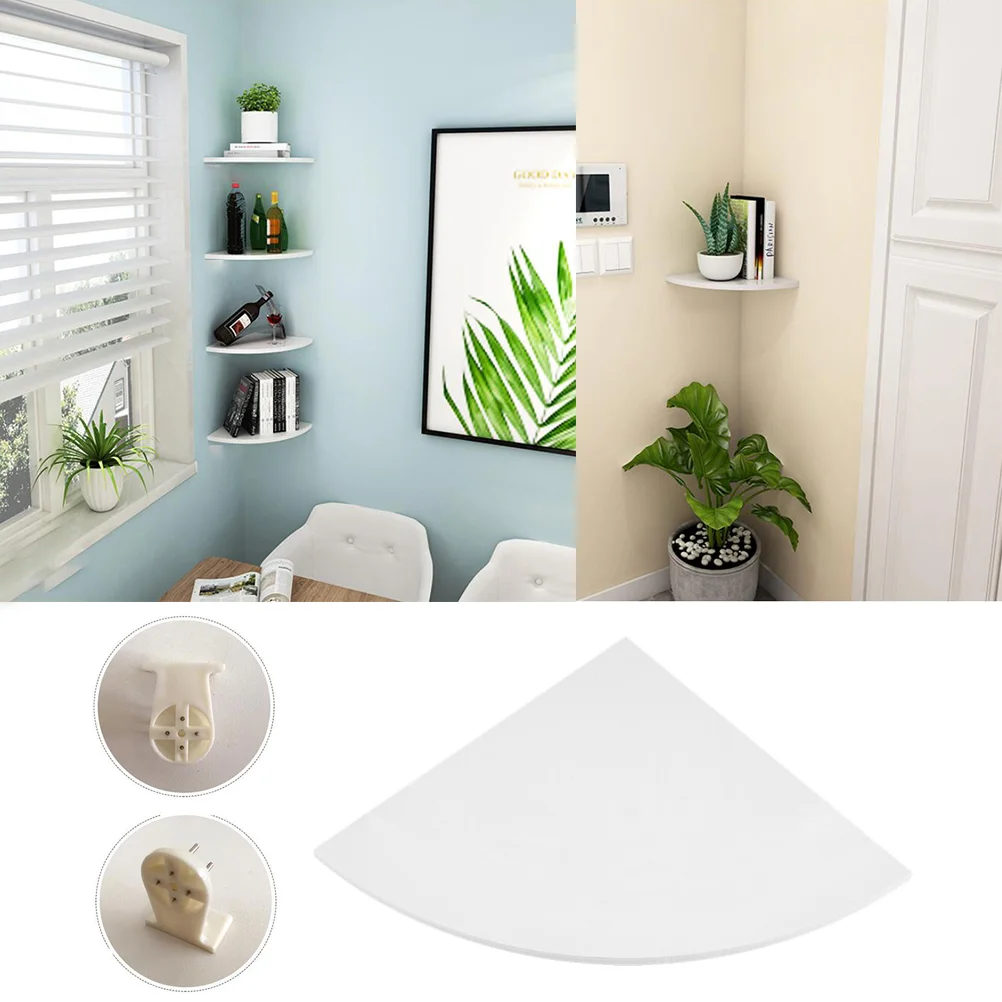 Storage Shelf Shelves Wall Corner Holder Triangle Fan Shaped Rack Sector Wardrobe