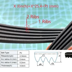 2pcs 200J 210J 230J 240J 245J Rubber V Drive belt Conveyor belt for Sports Bike Treadmill Exercise Bike Spinning Belt