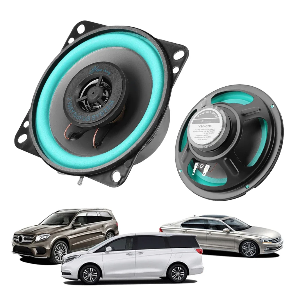 4/5/6 Inch 100W/160W Universal Car Speaker HiFi Coaxial Subwoofer Full Range Speaker 92dB Car Subwoofer Stereo