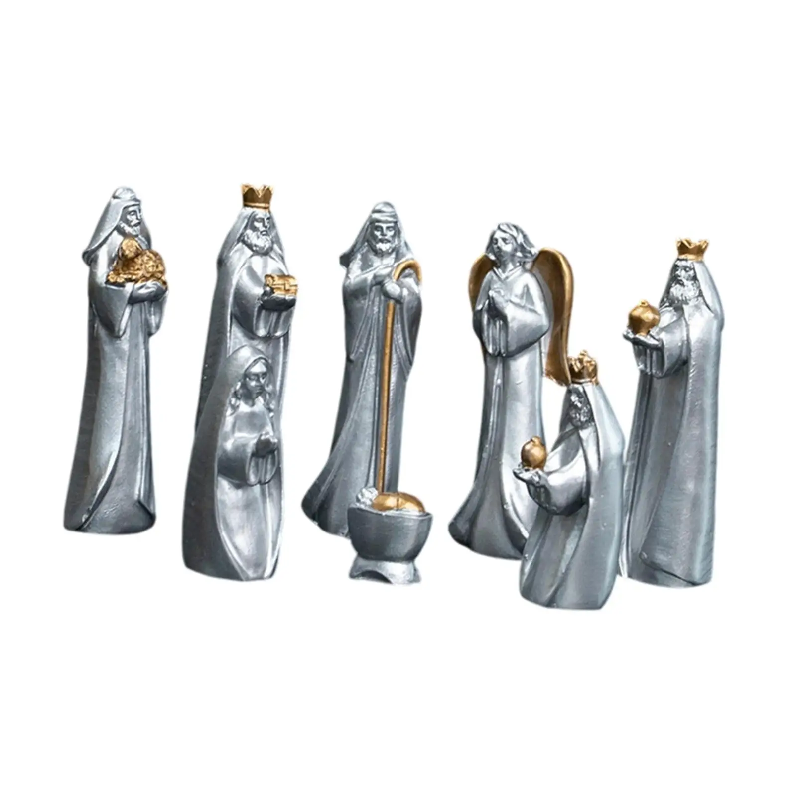 Nativity Set Craft Resin Ornament Table Centerpiece Jesus Holy Family Statue