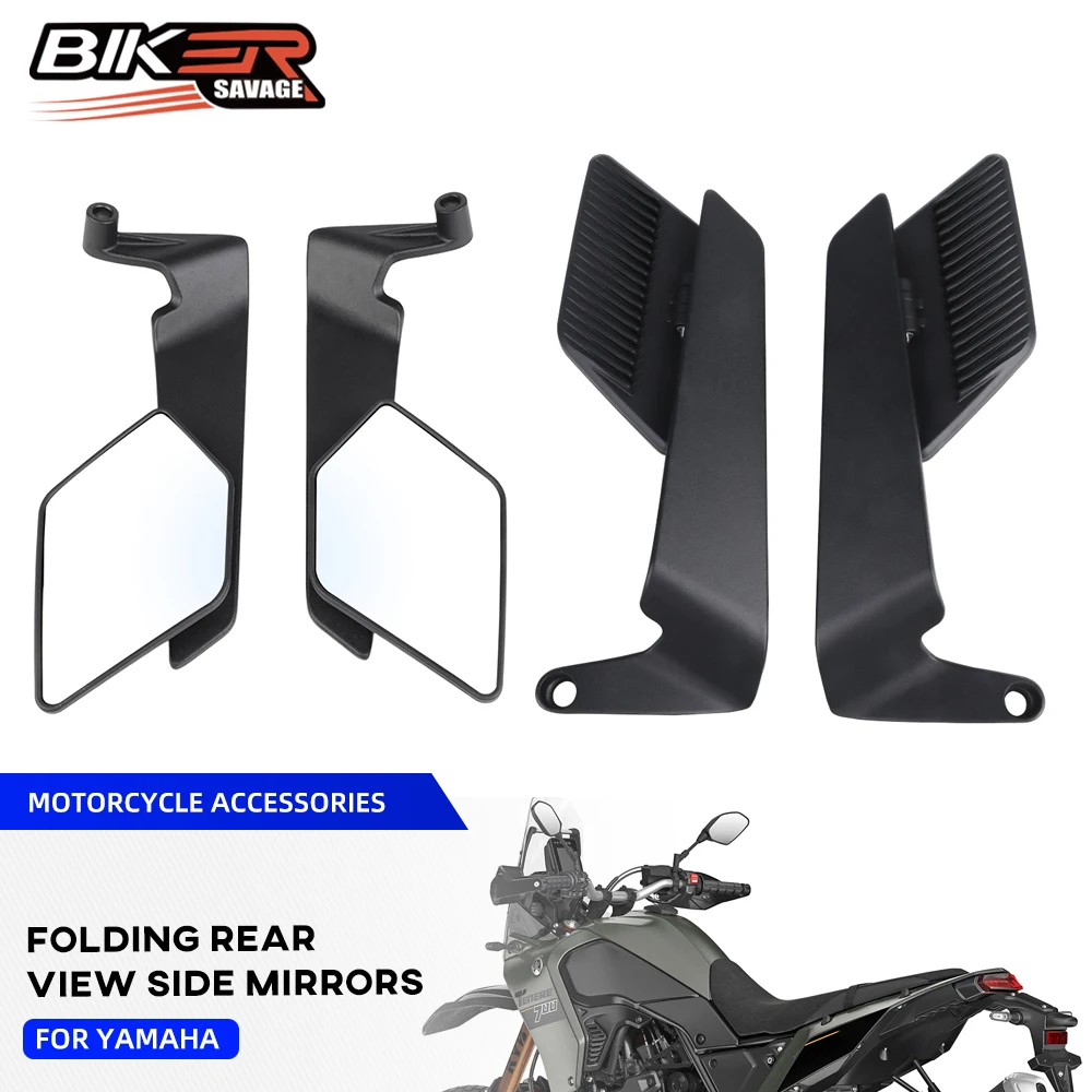

T700 Tenere 700 Rearview Mirror For YAMAHA Tracer 9GT TDM900 XJR1300 SCR950 XSR900 XSR700 Invisible Wing Rear View Side Mirrors