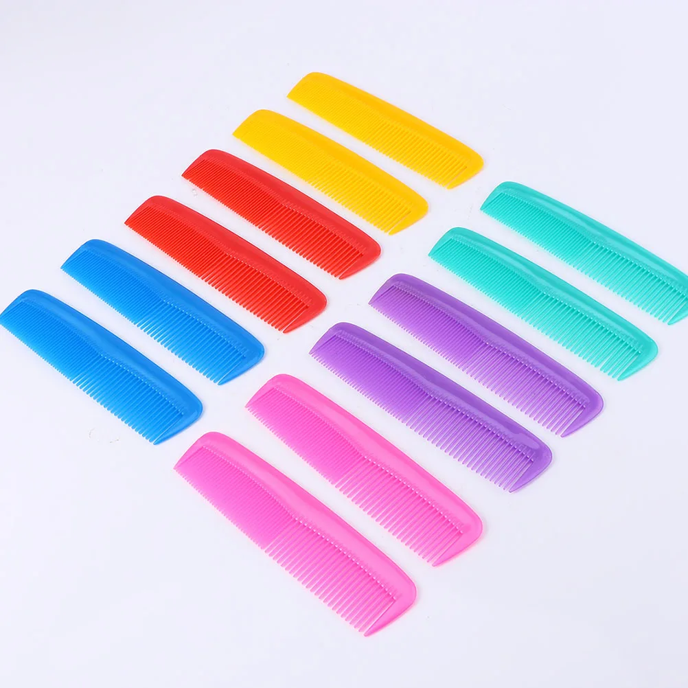 

12Pcs Mini Hair Comb Set Unbreakable Plastic for Thick Curly Straight Hair Home Salon Travel Styling Mixed Color