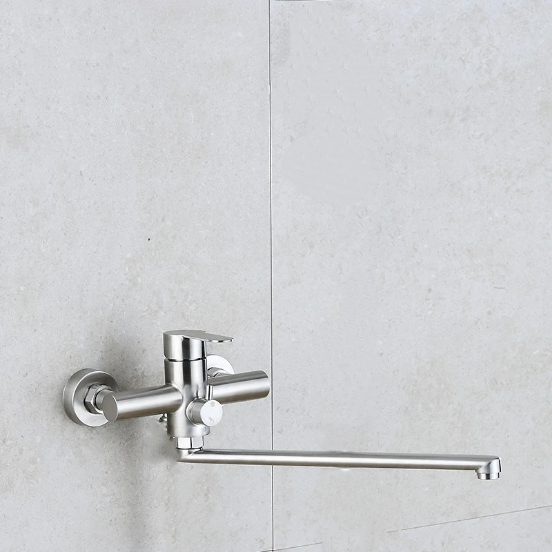 New Shower Faucets Classic Bathtub Faucet Single Holder Long Nose 304 Stainless Steel Bathroom Faucet Bath Mixer Tap