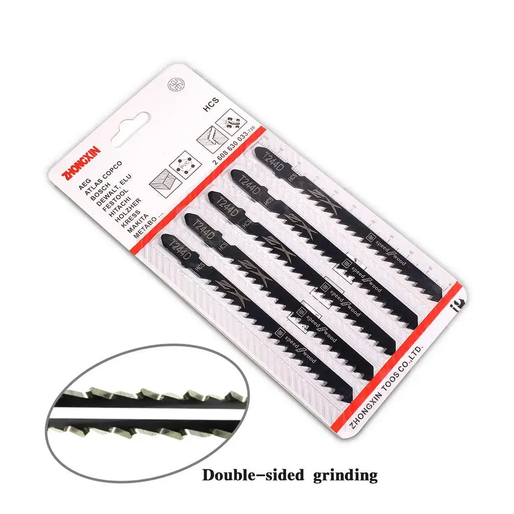 Newly Upgraded 5 High Carbon Steel T244D 4mm Hardwood Curve Cutting Jig Saw Blades