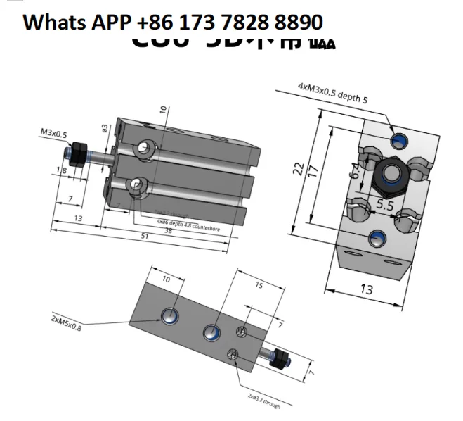 Cylinder CU/CDU6/10/16/32 5 10 15 20 25 30 35 40 45 50 60 100D