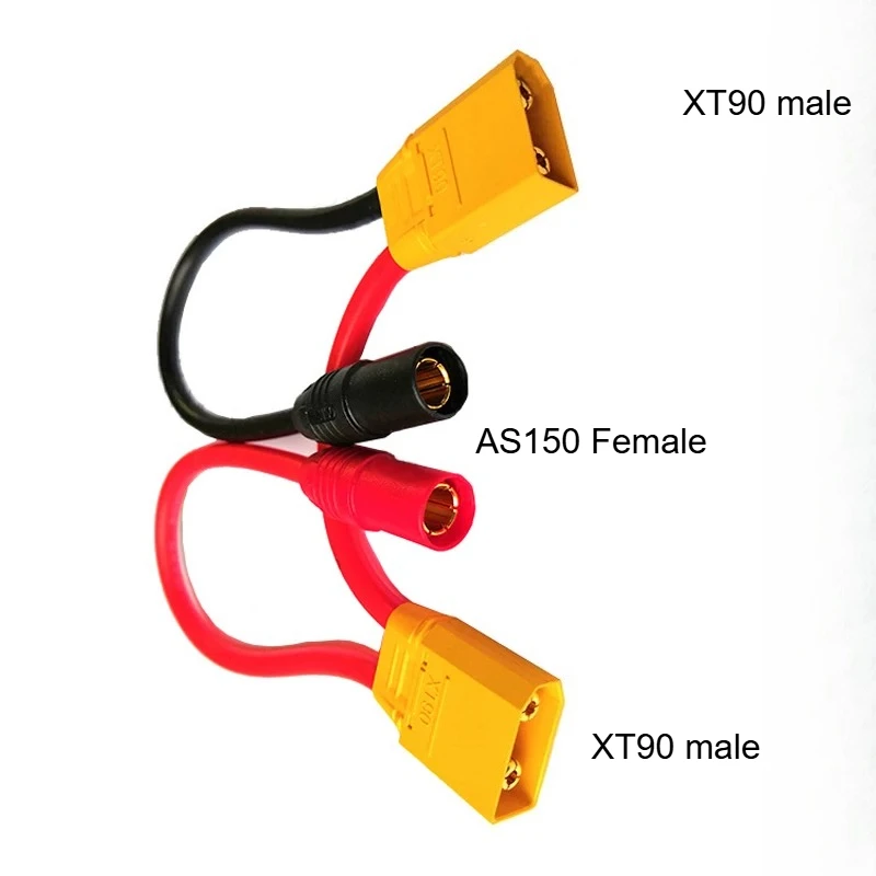 Amass XT90 Male Plug to AS150 Female Connector Serial Line Adapter Cable 10AWG Silicone Wire DIY for RC Aircraft Drone
