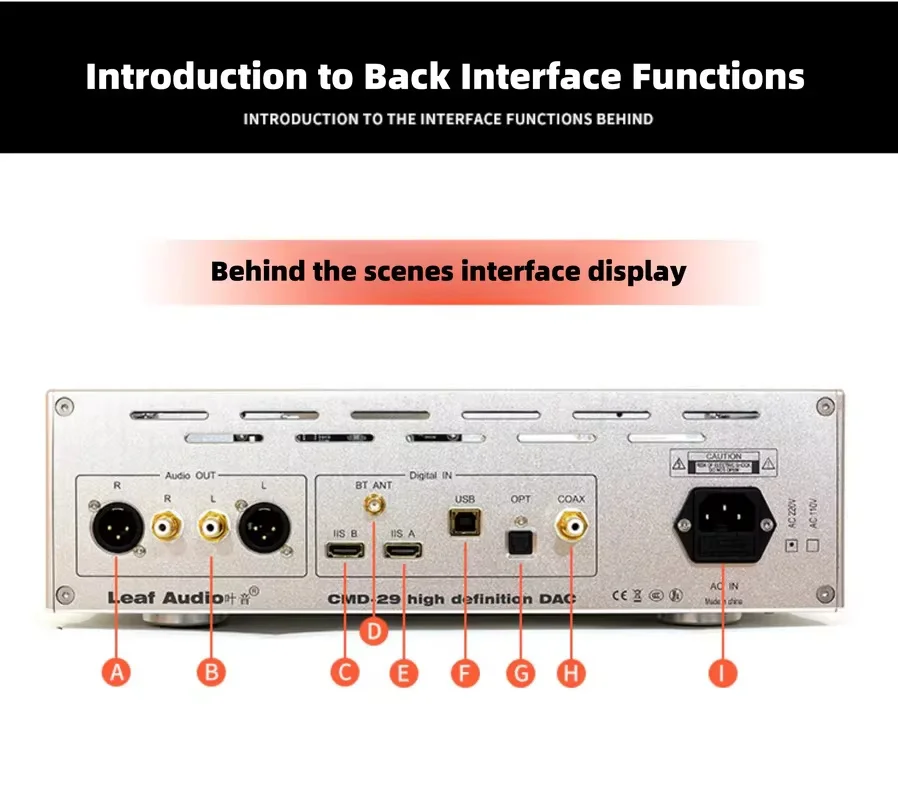Leafaudio CMD29 MK2 Dual Core AK4499EX DSD Balanced Hifi Music Audiophile Decoder DAC Bluetooth VU meter Header