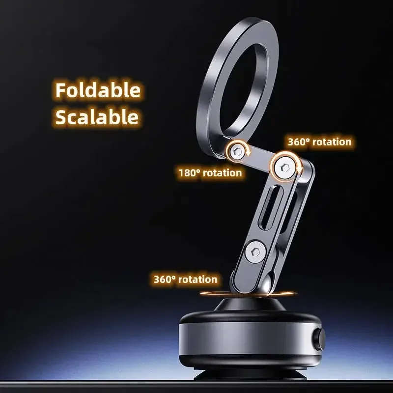 

Magnetic Electric Vacuum Suction Car Phone Holder 360° Rotating Folding Bracket for Car Navigation Gym Kitchen Streaming