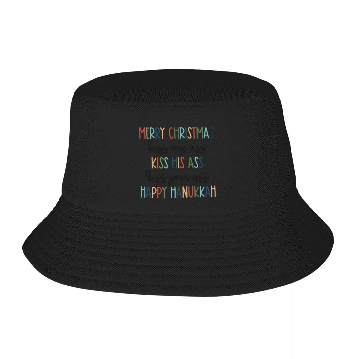 Happy Hanukkah Merry Christmas Kiss My As* Bucket Hat Military Cap Man Dropshipping Women's Beach Visor Men's