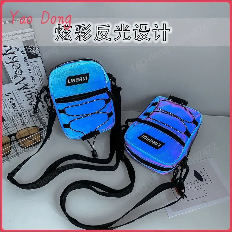 Yao Dong Multifunctional Reflective Crossbody Bag Fashion Outdoor Sports Phone Bag Unisex Trendy Shoulder Bag Adjustable Strap P