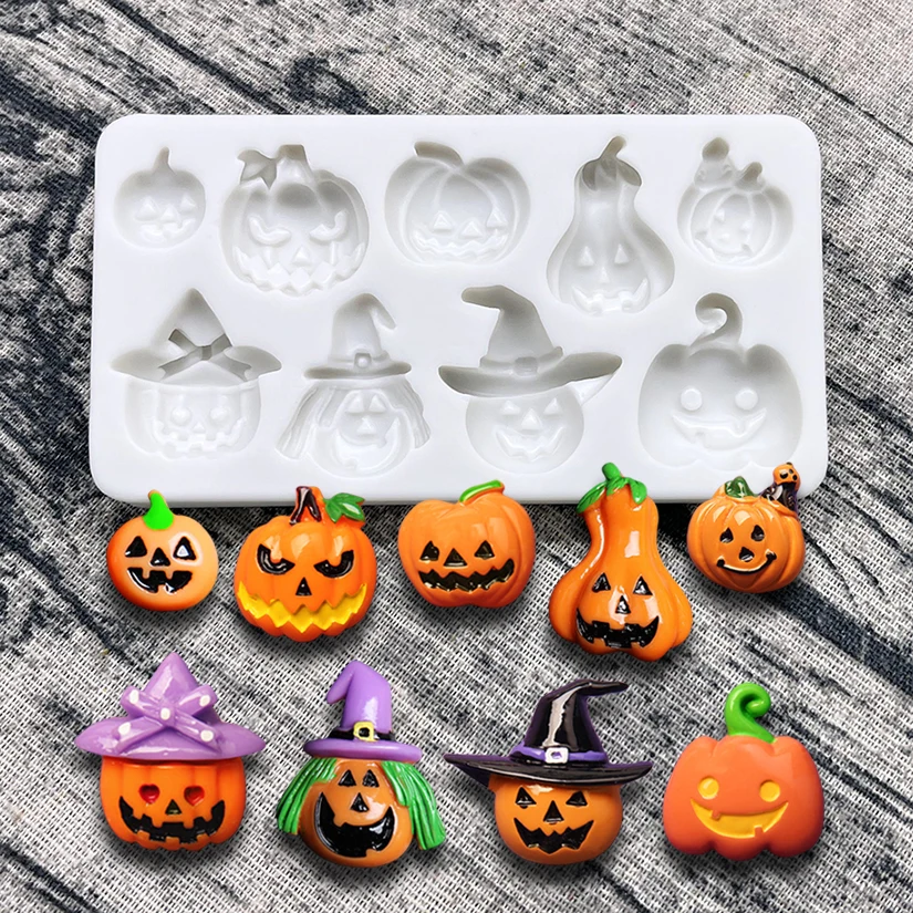 Jack-O\'-Lantern Halloween Silicone Sugarcraft Mold Cupcake Baking Mould Fondant Cake Decorating Tools