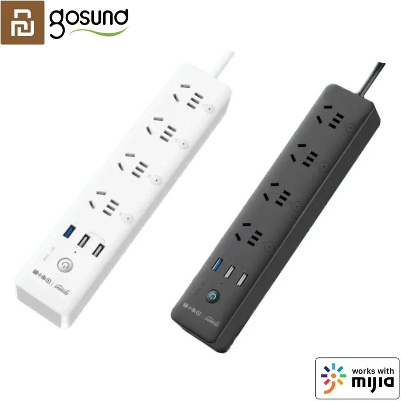 Youpin Gosund Smart Power Strip 4 Sockets Switches Timing 3USB 18W QC3.0 Fast Charging Extension WiFi Socket Work For Mihome App