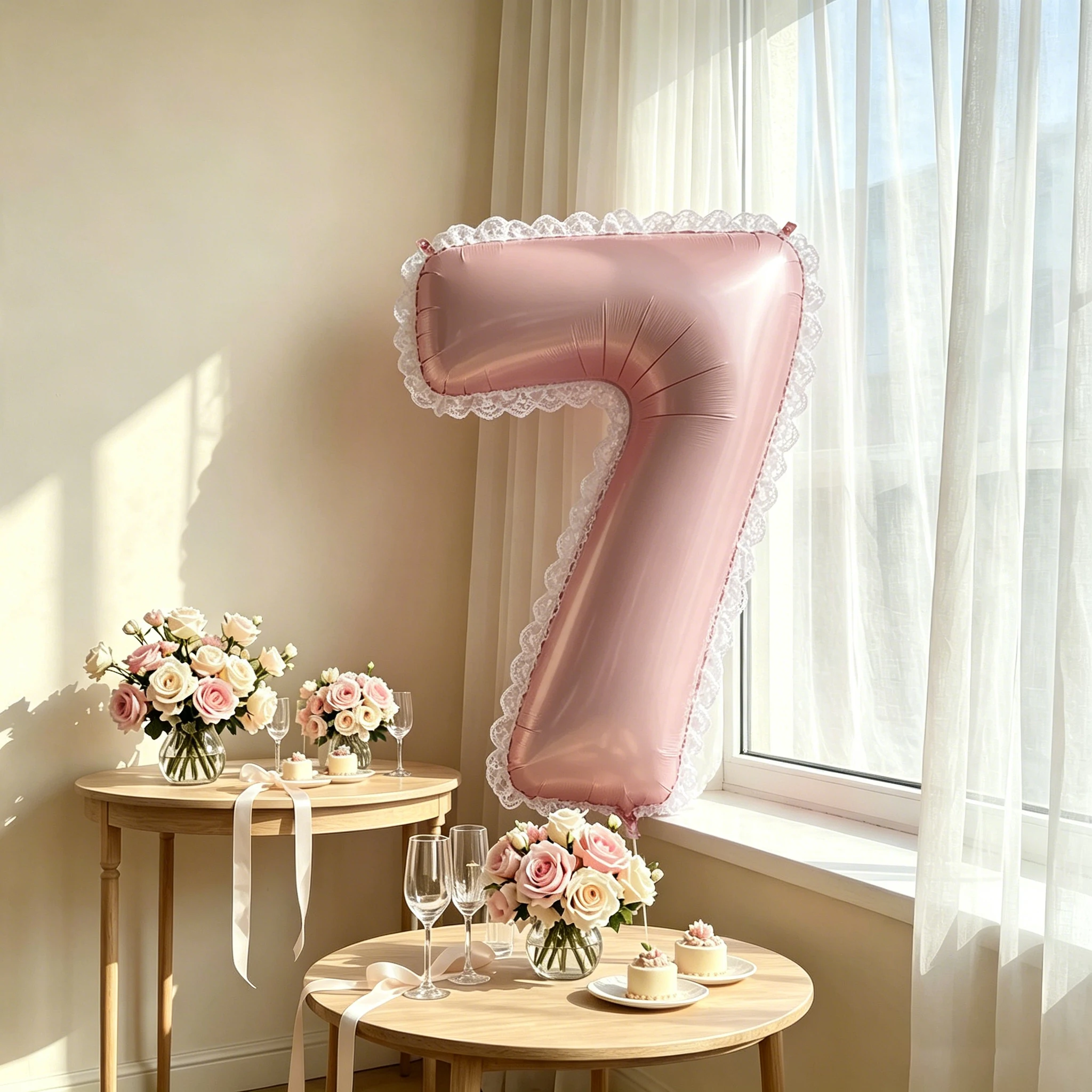 40 Zoll große matte rosa Aluminiumfolien-Zahlenballons, 0-9 Spitzenrand-Aluminiumfolienballons, mit Klebepunkten, wiederverwendbar, geeignet für Geburtstagsfeiern, Feiertagsdekorationen,