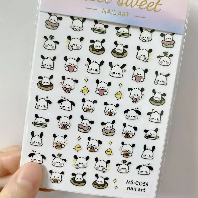 Cute Hello Kitty 3D Adhesive Stickers Nail Art Decoration Sanrio Kuromi Pochacco Animation Nail Stickers Nail Art Supplies