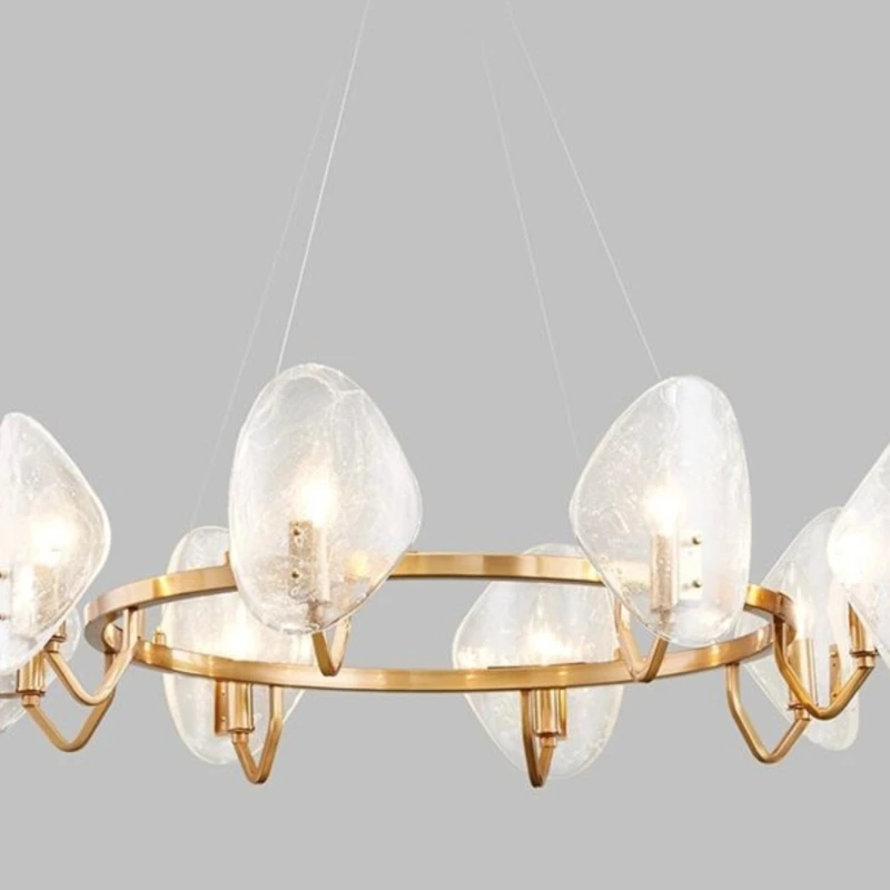 European Style Minimalist Romantic Glass Chandelier Living Room Villa Duplex Hotel Bar Counter Advanced Atmospheric Decoration