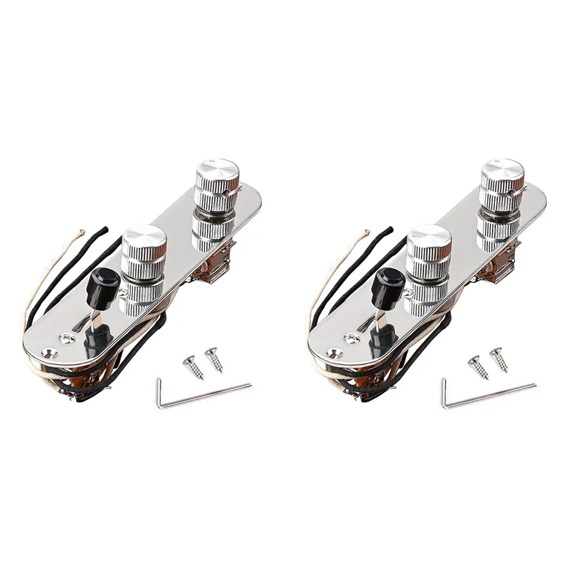 

A64T-2X Prewired Guitar Control Plate,Loaded 3-Way Blade Switch Push Pull Potentiometer Excellent CTS Pot Speed Knobs