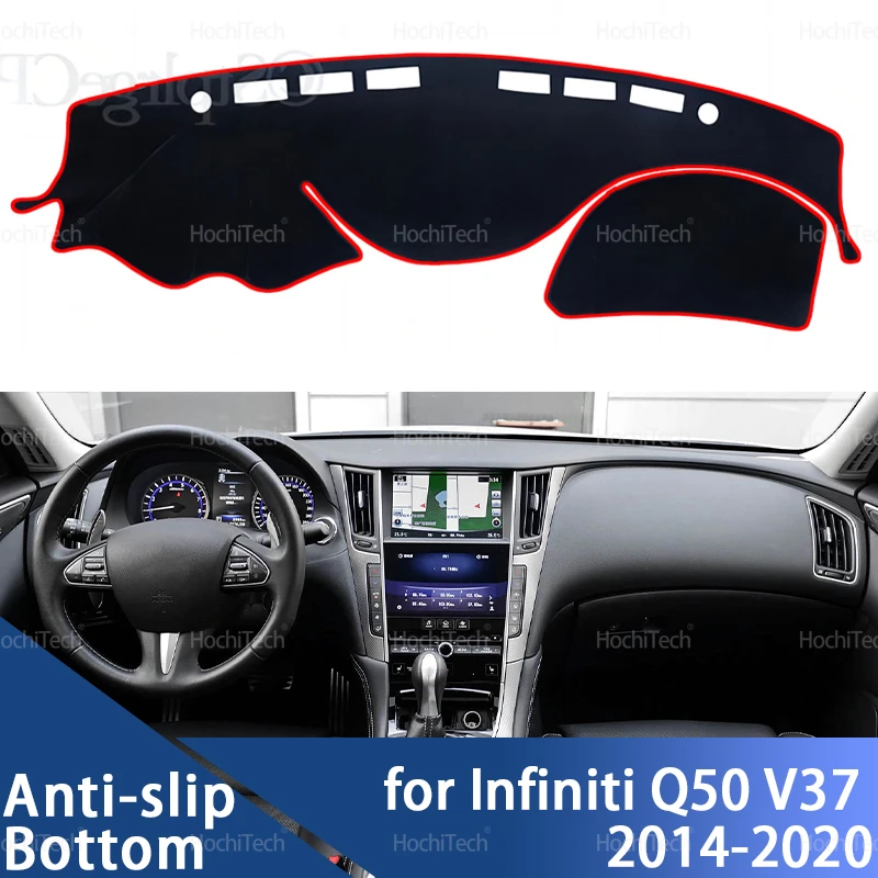 Car Dashboard Cover Mat for Infiniti Q50 V37 2014-2020 Sun Shade Pad Instrument Panel Carpets Anti-UV Car Accessories LHD RHD