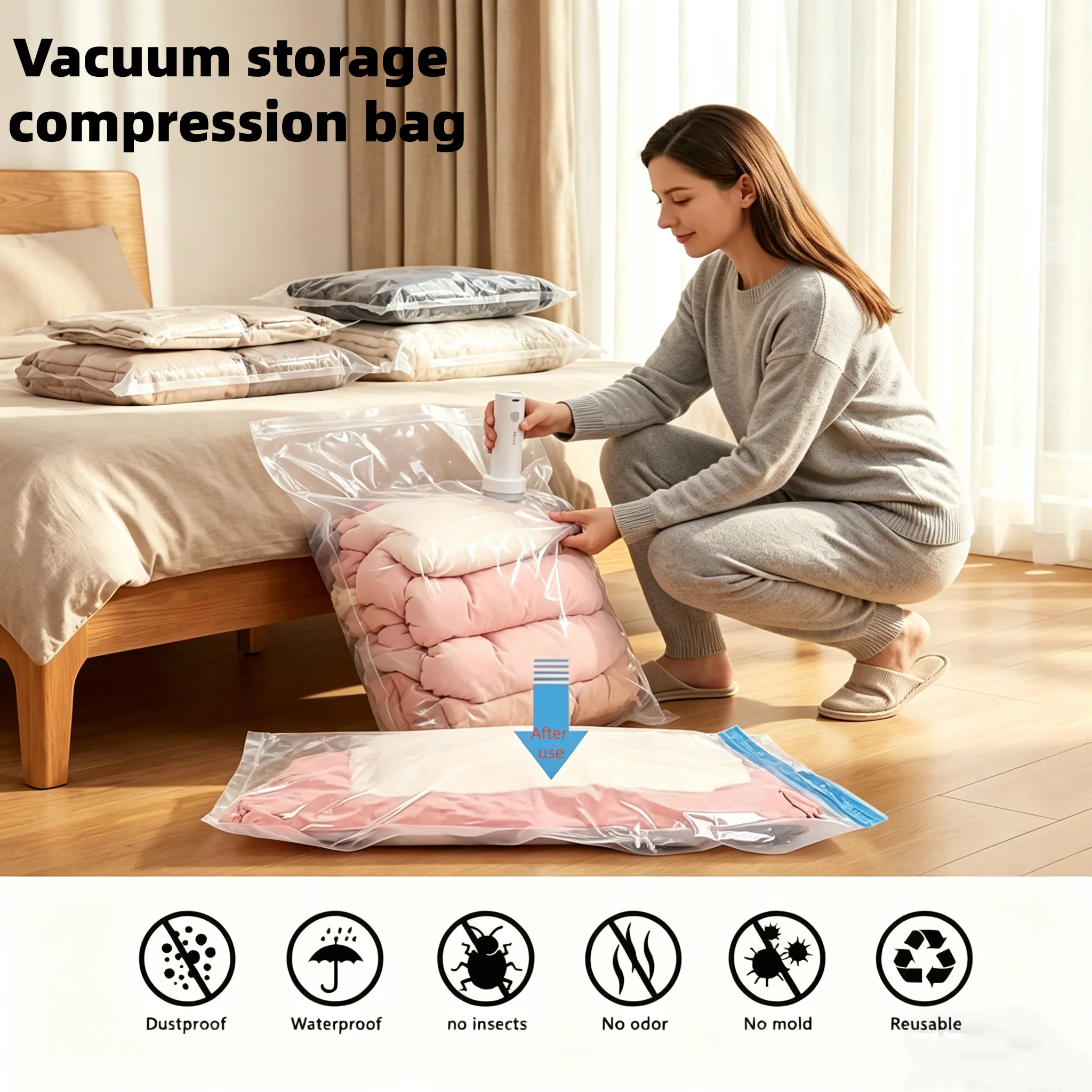 Electric Vacuum Pump for Storage Bags Portable Air Compressor Clothes Blanket Space Saving Home Travel Storage Bag