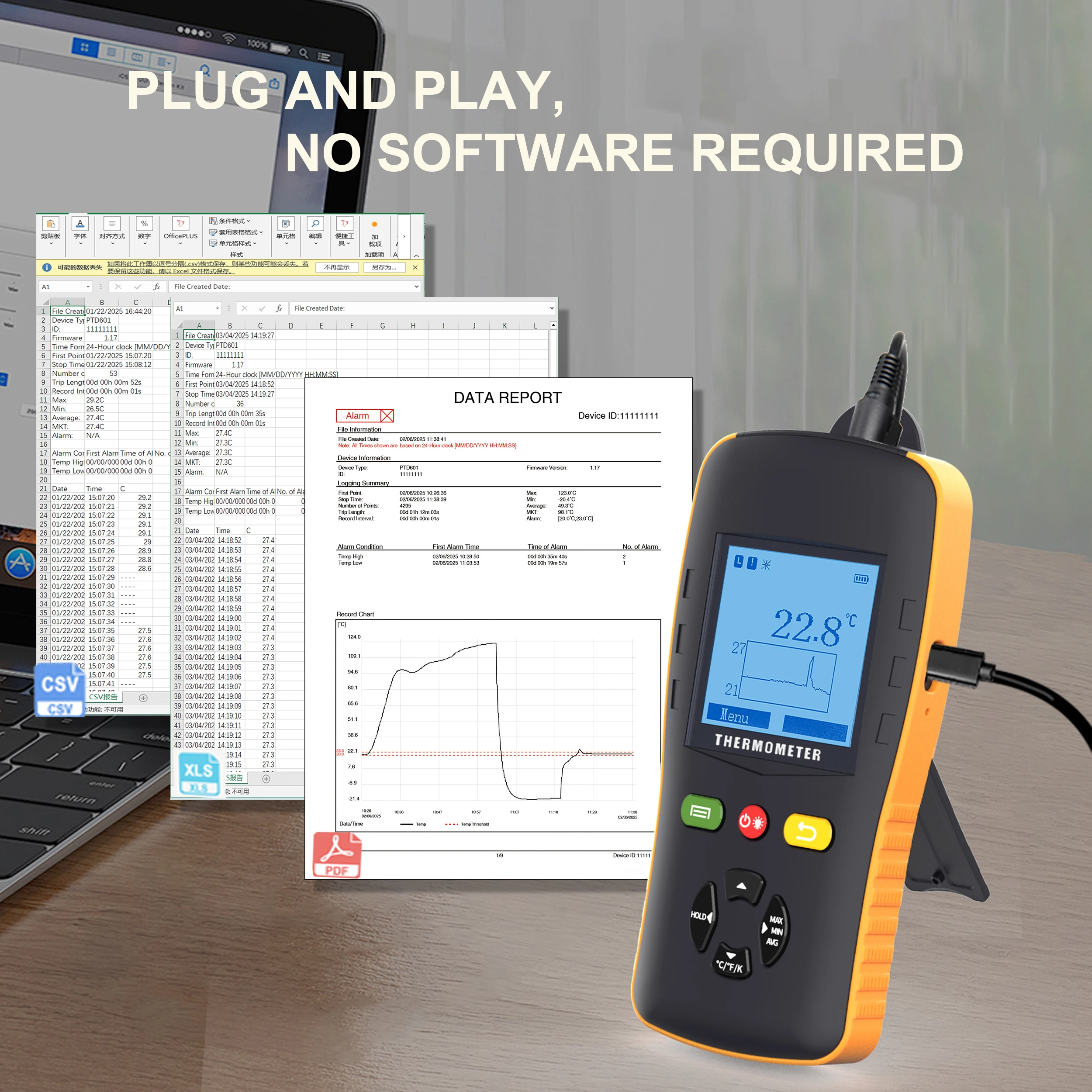 PT100 PT1000 Thermocouple Temperature Probe Sensor Industrial Thermo Hygrometer Data Logger for Magnetic Stirrers