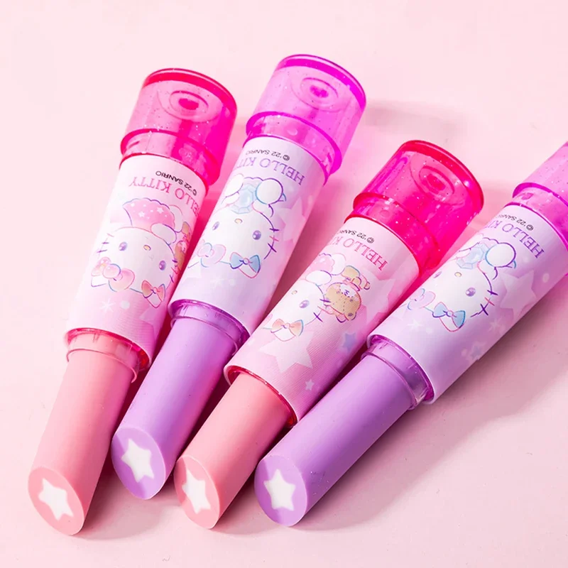 Colori casuali Sanrio Cancelleria per gomma per rossetto carino con cappuccio Forte potere di cancellazione Facile da pulire per materiale scolastico per studenti