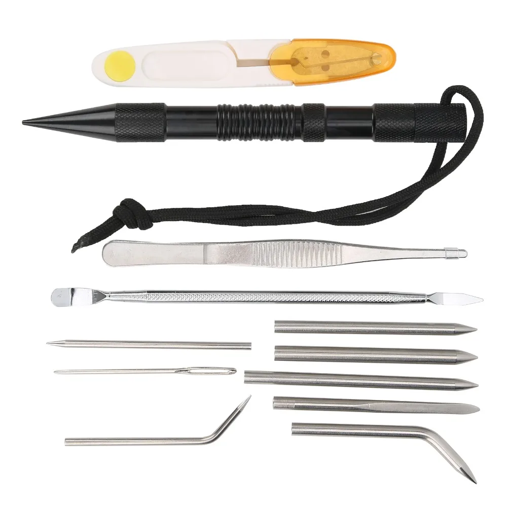 12 Pcs/Set Aluminum Parachute Cord Needles Lightweight Portable Sturdy Lacing Needles Smoothing Paracord Tools Ropes Work