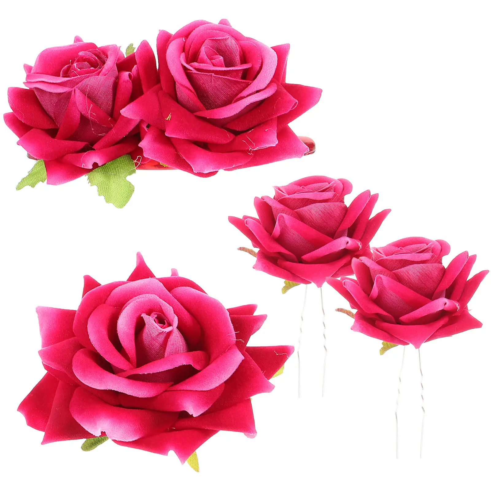 

Набор из 4 заколок для волос в форме розы, мягкие и удобные заколки для девочек и женщин, декоративные заколки для волос для вечеринок, школы, повседневной носки