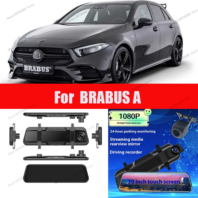 

For BRABUS A 4K WIFI GPS Car Dvr Mirror Dash CamDual Lens Dashcam Drive Recorder Stream RearView Mirror IPS Screen Camera