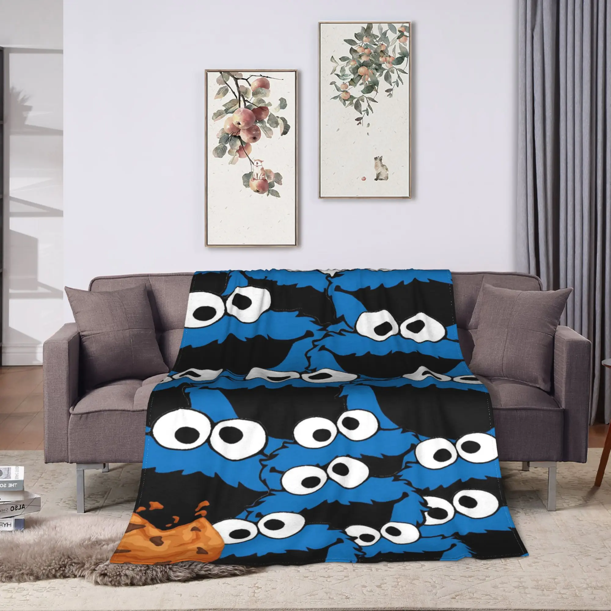 Sesames Streets Cartoon Blanket  Warm Soft Fashion Plush Throw Blanket For Living Room Camping Flannel Bedspread Bed Cover