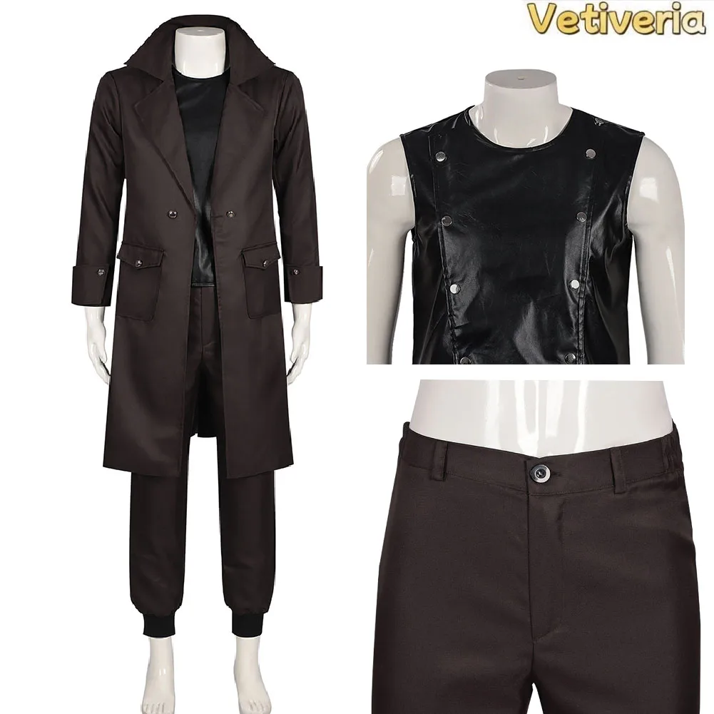 

Adult Noir Cosplay Costume Movie Fantasy Vest Pants Coat Mask Outfit Halloween Disguise Carnival Party Roleplay Clothing Suit
