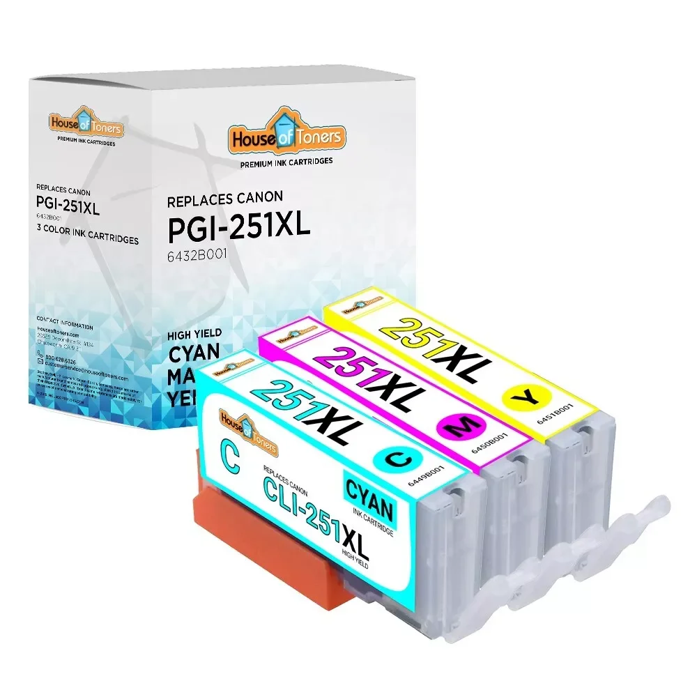 

3 шт. картриджи CLI-251XL для Canon PIXMA iP7220 iP7820 iX6820 MX722 MX922