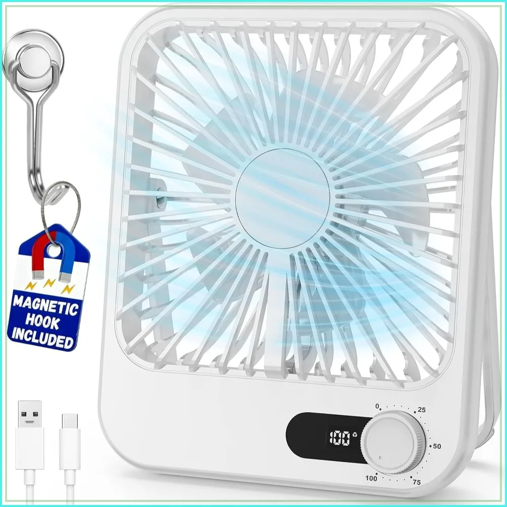 

4000mAh Rechargeable Travel Fan with 100 Speeds, Cruise Approved, Magnetic Hook, Portable for Hotel & Beach