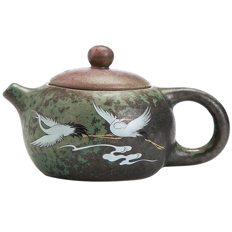 Kiln Roasted He Chengxiang Western Ship Pot Handmade Retro Ceramic Kung Fu Pot Single Teapot Pu'er